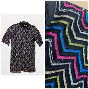 Manoush designer dress with sheer metallic top layer